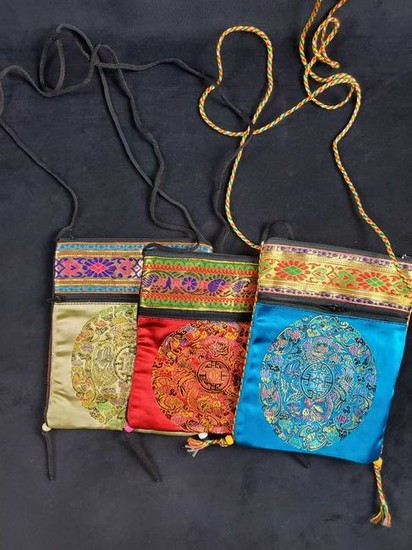 Vintage Lot Of Three Chinese Evening Purses A