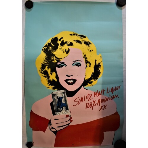 Vintage Marilyn Monroe Warhol-'Schutz Malt Liquor 100 %'-Ame...