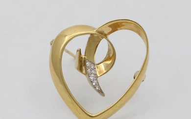 Vintage Paloma Picasso Tiffany 18K Gold and Diamond Open Heart...