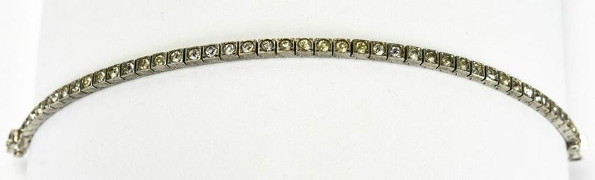 Vintage Sterling Silver & Faux Diamond Bracelet