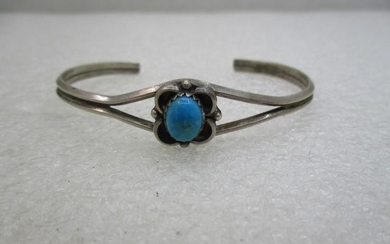 Vintage Sterling Southwestern Turquoise Cuff Bracelet