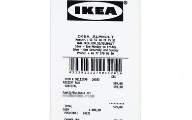Virgil Abloh - IKEA - Carpet - Markerad Receipt 'RUG'