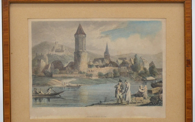 WERTHEIM, HAND-COLORED STEEL ENGRAVING, BY FROMMEL AND WINKLES, AFTER L. RICHTER, AROUND 1850.