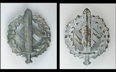WW2 German SA Silver Sports Badge, W. REDO, (2pc)
