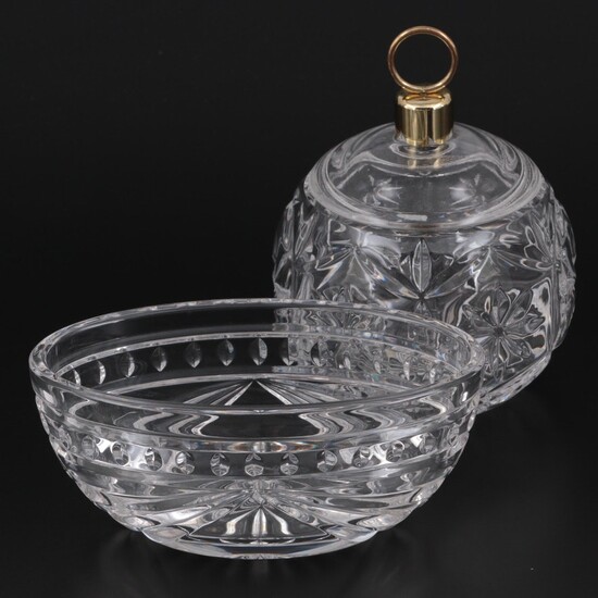 Waterford Crystal "Overture" Bowl with Other Bohemian Crystal Candy Dish
