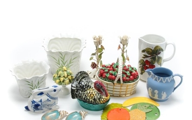 Wedgwood, Mottahedeh, and Other Hand-Painted Table Accessories and Decor