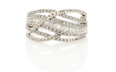 White Gold and Diamond Band Ring