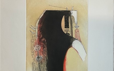 Wifredo Lam "Senza titolo" acquaforte e acquatinta a colori (lastra cm 29,5x24