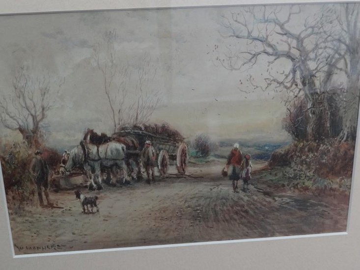 William Manners, Figures and horse and cart on a...