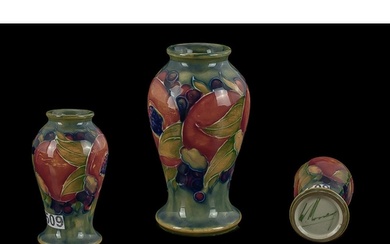 William Moorcroft Signed Small Baluster Vase ' Ochre Pomegra...