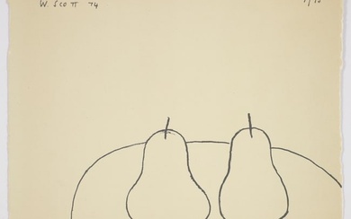 William Scott Linear Pears 1974 Signed Lithograph