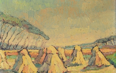 Willy Vanhuyse (1911-1993), haystacks, 28 x 36 cm