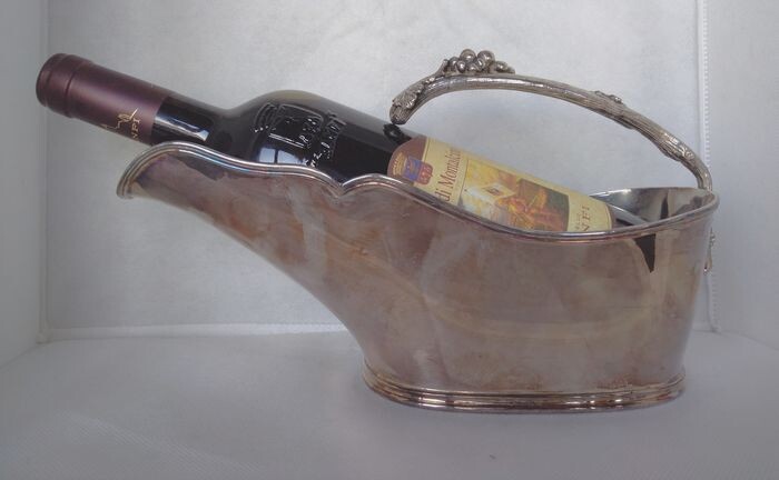 Wine bottle holder- .800 silver - Angelo Schiavon- Italy - Late 20th century