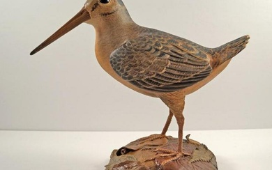 Woodcock Bird Wood Carving By Frank Finney