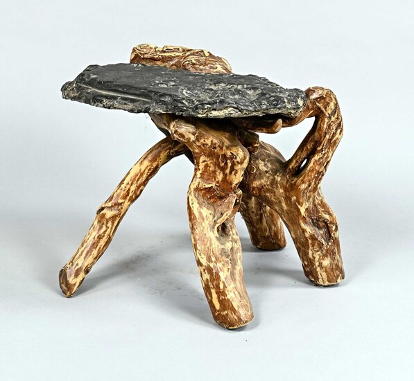 Wooden stool, carved tree stump, se