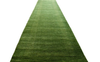 XL Green Gabbeh - unused - Runner - 440 cm - 90 cm