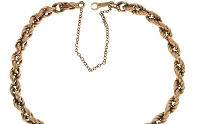 Yellow metal rope twist bracelet