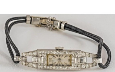 c.1920 Platinum Diamond 17 Jewels Ladies Wristwatch