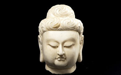 old Chinese "Buddha head" sculpture in m