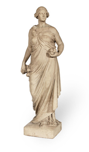 'pomona': a rare stoneware statue of a female figure by doulton lambeth