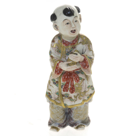 Japanese Satsuma Boy Figurine.