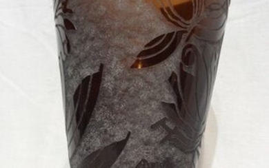 1 Glass Leg Vase by DELATTE Nancy Height...