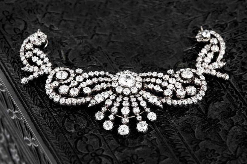 A mid to late 19th century diamond necklace Set...