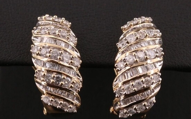10K Gold 2.00 CTW Diamond Clip Earrings