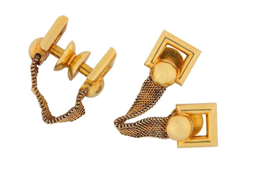 A pair of cufflinks, by Meister Double-sided: Each openwork...