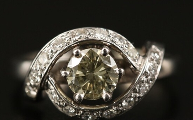 14K Diamond Ring with Twisting Design