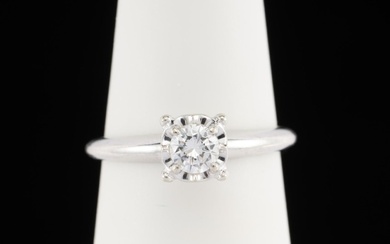 14K White Gold & 0.40 Ct Diamond Solitaire Ring