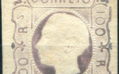 1862/64 – D. Luís I. MF18a, 100 réis, lilás,...