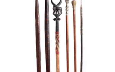 Collection of Canes and Tribal Walking Sticks