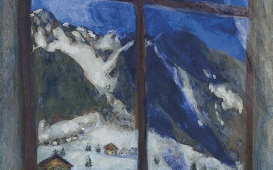 Marc Chagall (1887-1985), Effet de nuit ou Nuit d'Hiver ou L'Ange sur le village
