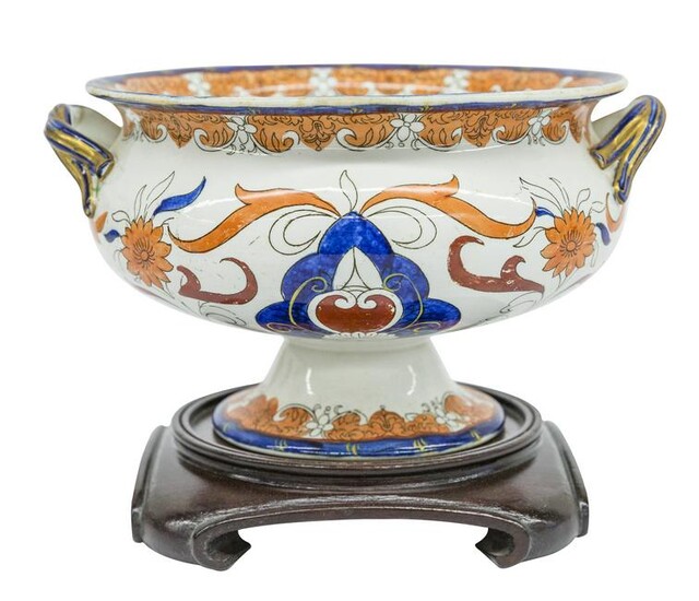 19th Century Porcelain Ironstone Double Handled Bowl
