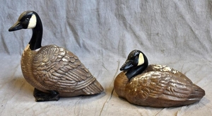 (2) Ceramic Canadian Geese Sculptures