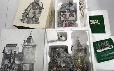 2 Dept 56 Christmas Buildings incl Neenee's Dolls & Toys and Elfin Forge & Assembly Shop