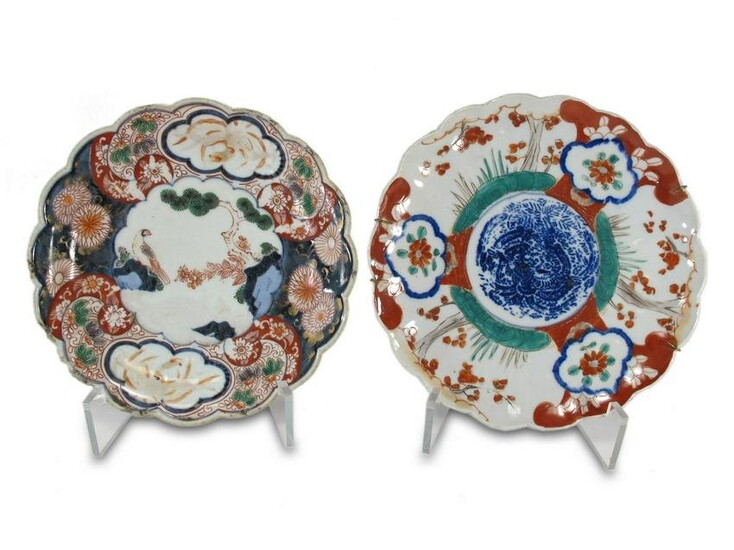2 Japanese Imari porcelain plates