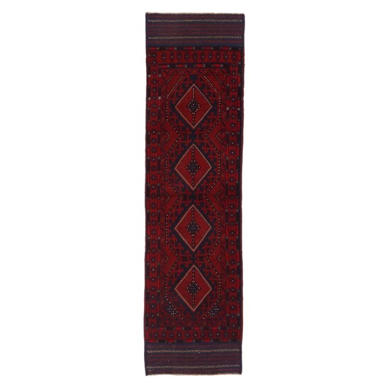 2'1 x 7'9 Handwoven Afghan Turkmen Mixed Technique Carpet Runner, 2000s
