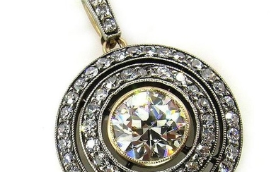 2.33ct Antique Vintage VICTORIAN DIAMOND Pendant