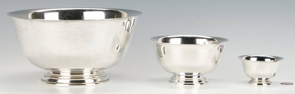 3 Sterling Silver Revere Bowls