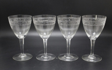 4 Art Déco Weingläser / 4 Art Deco wine glasses,...