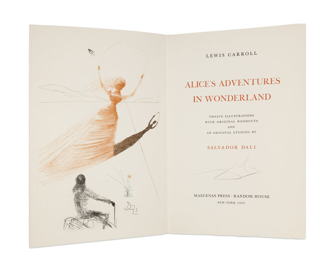 [ARTIST'S BOOK]. DALI, Salvador (1904-1989), illustrator. -- DODGSON, Charles Lutwidge ("Lewis Carroll") (1832-1898). Alice in Wonderland. New York: W.U.C.U.A. and Maecenas Press - Random House, 1969.