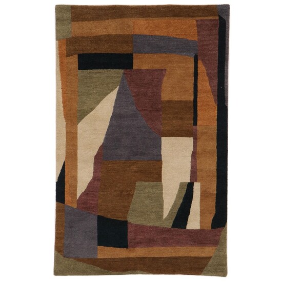 5' x 7'10 Hand-Knotted Indian Contemporary Area Rug