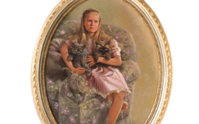 Robert Bruce Williams. Portrait of Girl with Cats