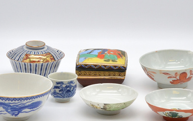 7-PIECE COLLECTION: ASIAN PORCELAIN, BOWLS, PADDOCKS, CHINA, JAPAN AND VIETNAM, FROM THE PERIOD AROUND 1900-1950.
