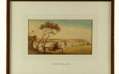 1840 Falmouth Harbour Watercolour by J G Philp