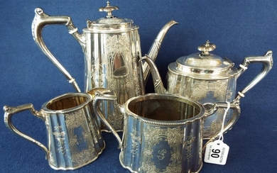 Beautiful Victorian, Harrison of Sheffield, silver plate teaset. Insulated handles.