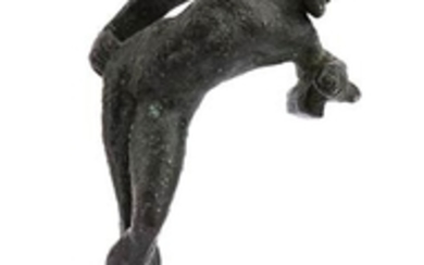 Etruscan Bronze Stretching Satyr Handle 4th century BC; height cm...