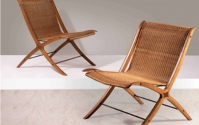 Peter HVIDT & Orla MØLGAARD-NIELSEN 1916-1986 & 1907-1993 Paire de chaises mod. 6103 dites "X-chair" - 1958